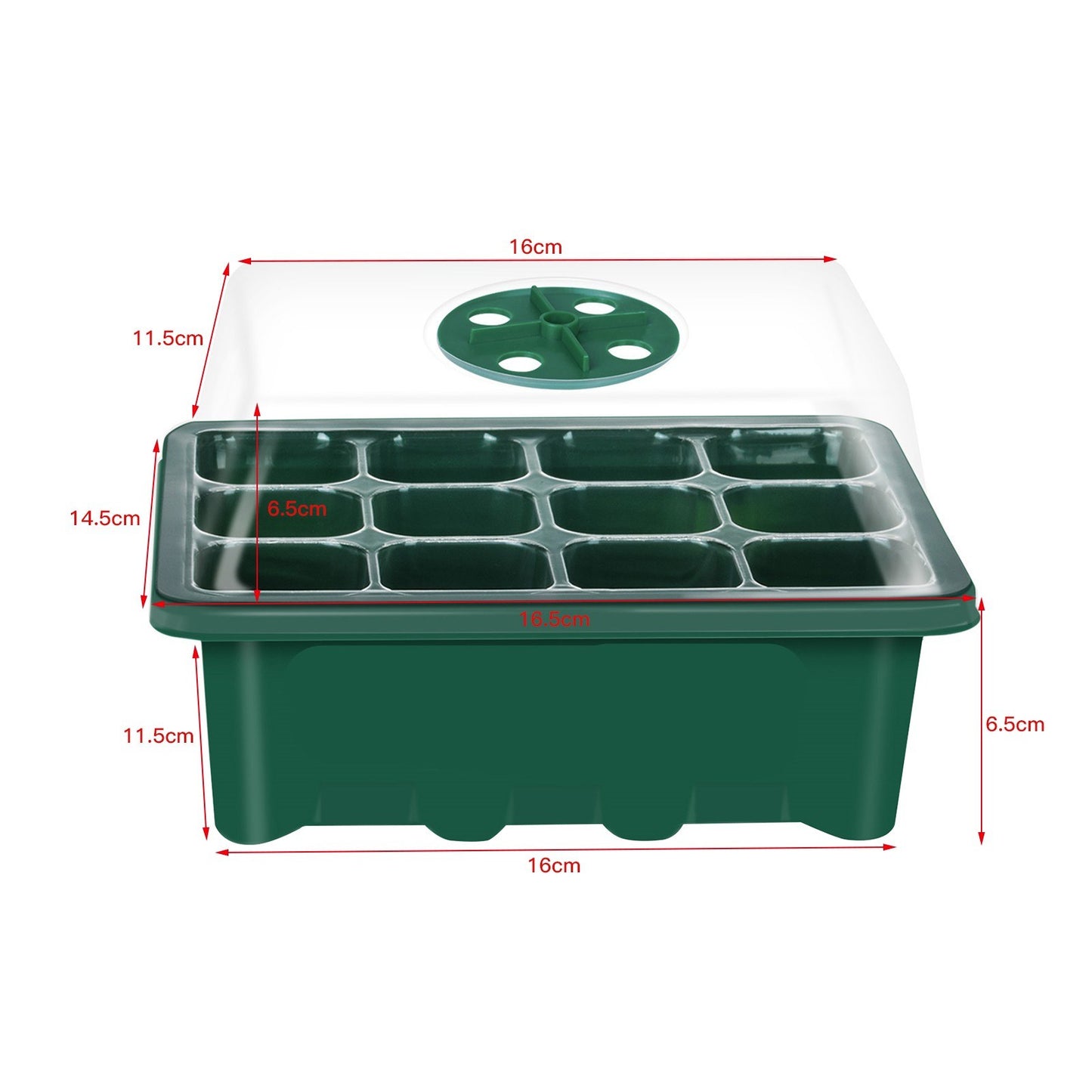 10-Pack Seedling Starter Trays with 12 Cells Each