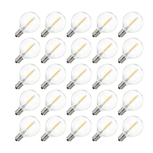 25-Pack G40 LED Globe Bulb, E12 Base, AC230V