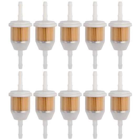 10-Pack Inline Fuel Gas Filters, 6MM x 8MM (1/4 5/16) for Lawn Mower & Small Engine