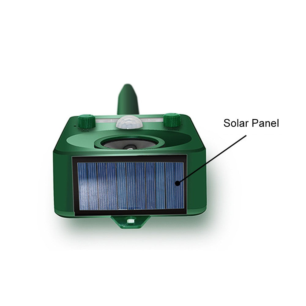 Rechargeable Solar-Powered Ultrasonic Animal Repeller for Dogs and Cats