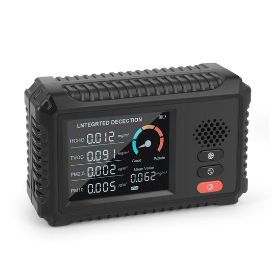 Advanced Air Quality Monitor: Formaldehyde, TVOC, PM2.5/PM10 Detector with Real-Time Data