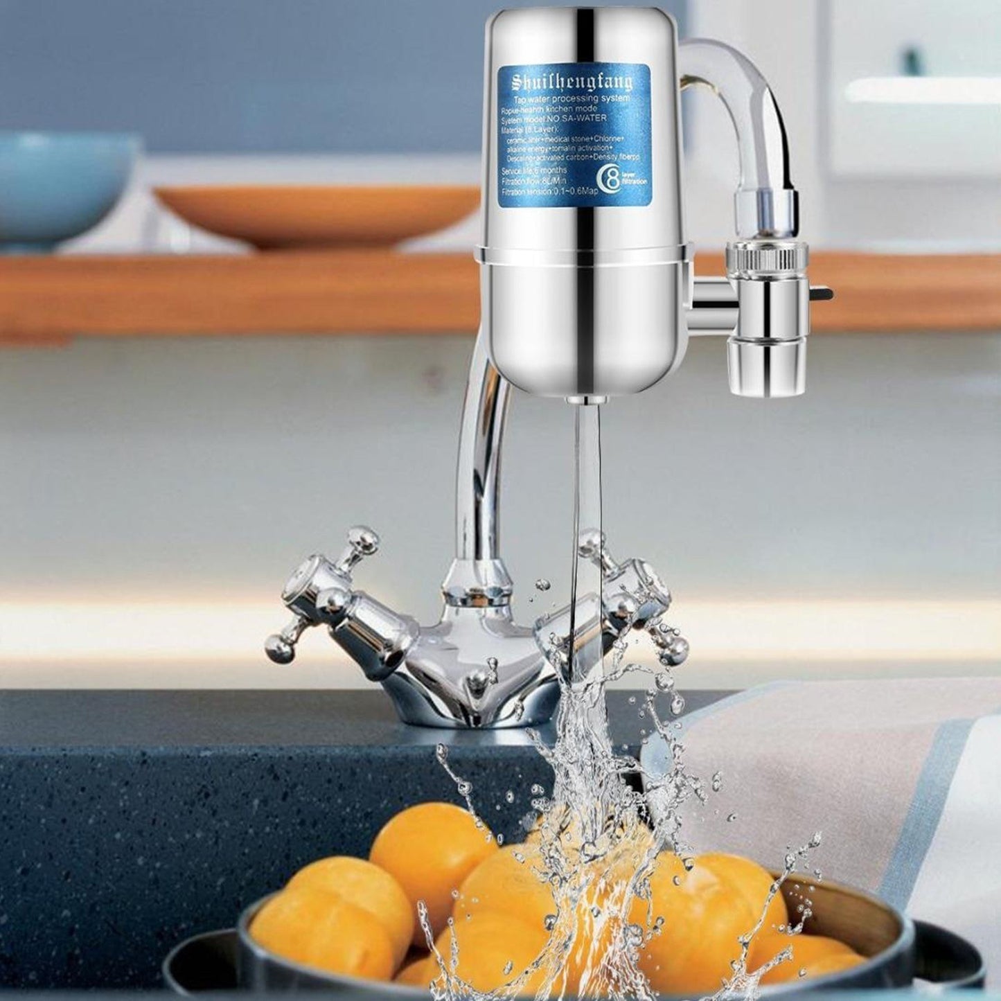 8-Layer Cartridge Faucet Water Filter Purifier