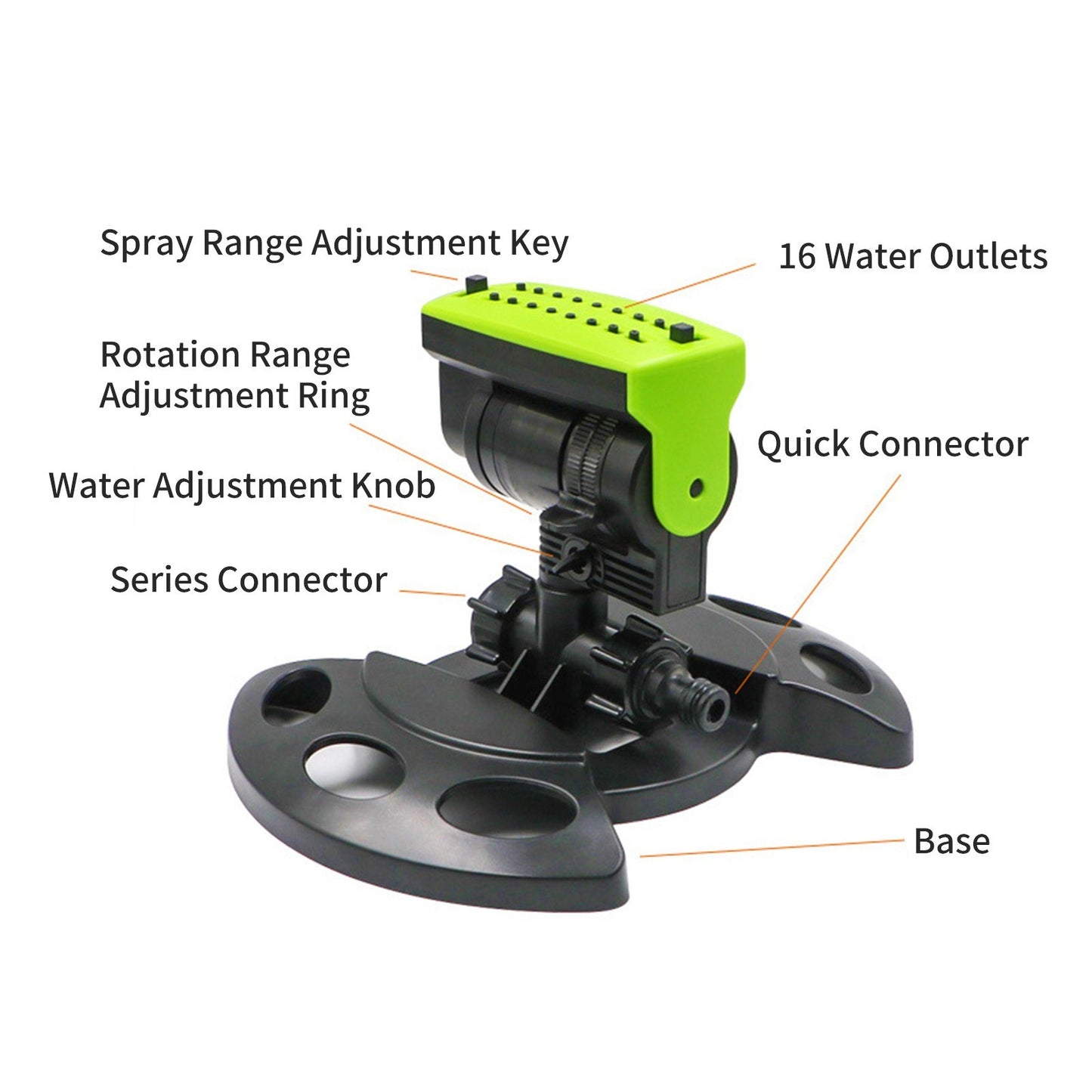 Adjustable 180° Rotating Lawn Sprinkler - Large Coverage Garden Irrigation System