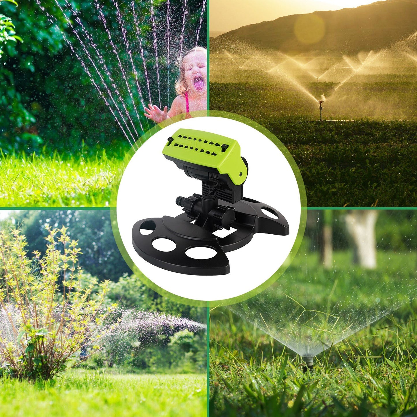 Adjustable 180° Rotating Lawn Sprinkler - Large Coverage Garden Irrigation System