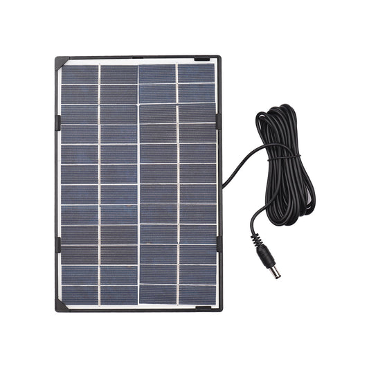 6W 12V Solar Panel for Outdoor Security Camera, 10ft DC Output, DIY Waterproof Solar Panel for Street Lights, Garden Lamps, Home Fans, Pumps