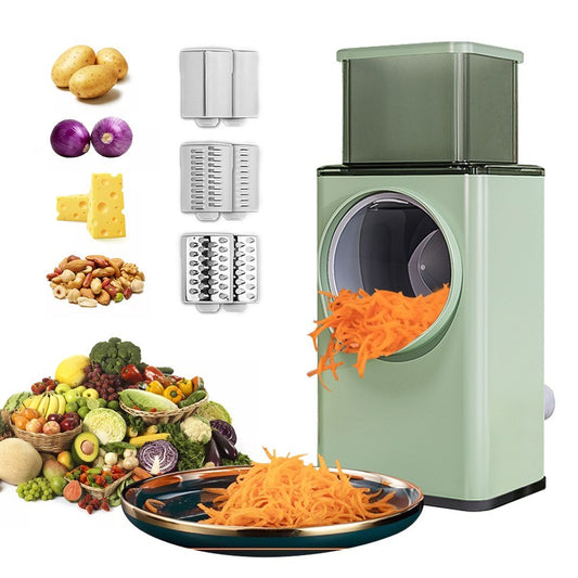 3-in-1 Multifunctional Vegetable Cutter & Cheese Grater with Stainless Steel Blades - Shredder, Slicer, Grinder for Vegetables, Fruits & Nuts