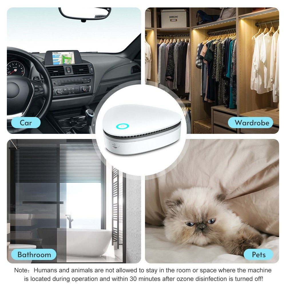 Mini USB Fridge Deodorizer & Ozone Odor Eliminator for Car, Closet, Wardrobe, Pet Area, Toy Storage