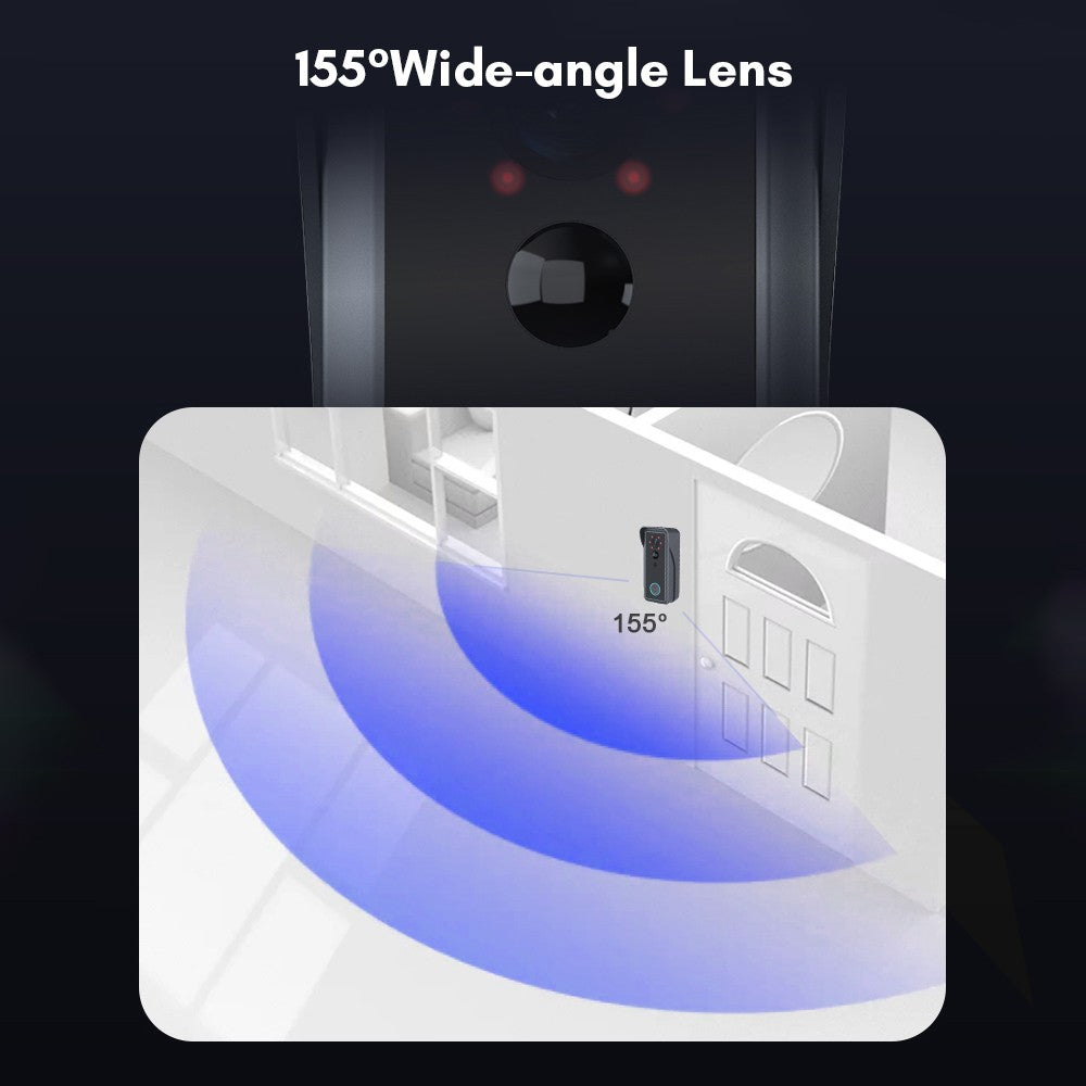 1080P HD WiFi Video Doorbell - Wireless Camera with 2-Way Audio, Motion Detection, Night Vision, Waterproof, TUYA APP & Card Storage