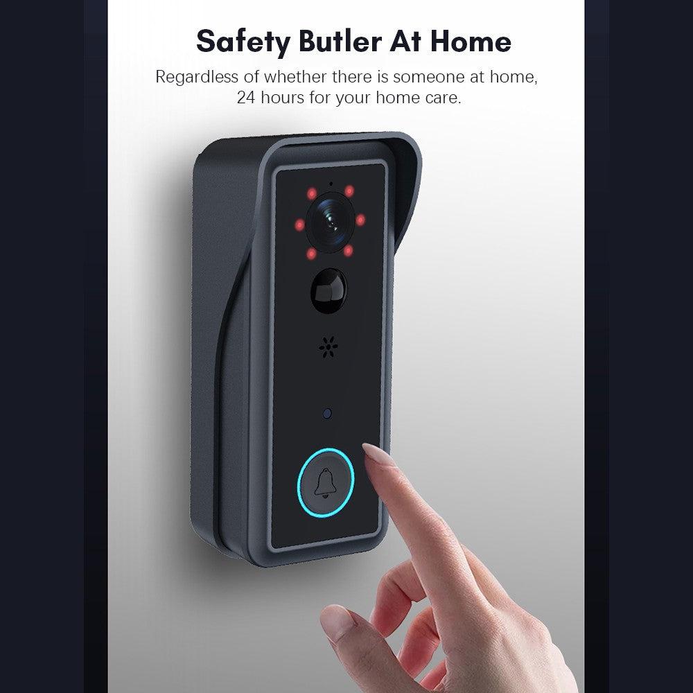 1080P HD WiFi Video Doorbell - Wireless Camera with 2-Way Audio, Motion Detection, Night Vision, Waterproof, TUYA APP & Card Storage
