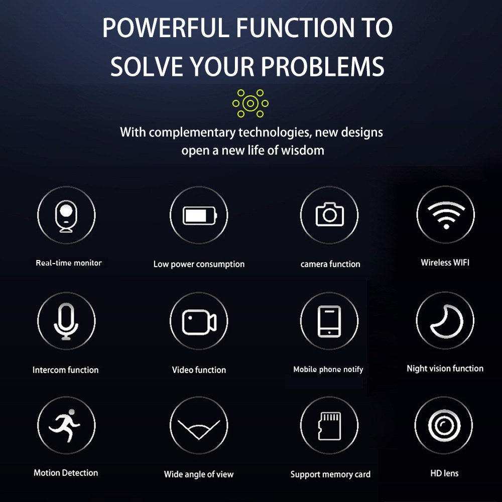 1080P HD WiFi Video Doorbell - Wireless Camera with 2-Way Audio, Motion Detection, Night Vision, Waterproof, TUYA APP & Card Storage