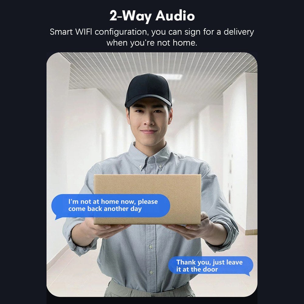 1080P HD WiFi Video Doorbell - Wireless Camera with 2-Way Audio, Motion Detection, Night Vision, Waterproof, TUYA APP & Card Storage