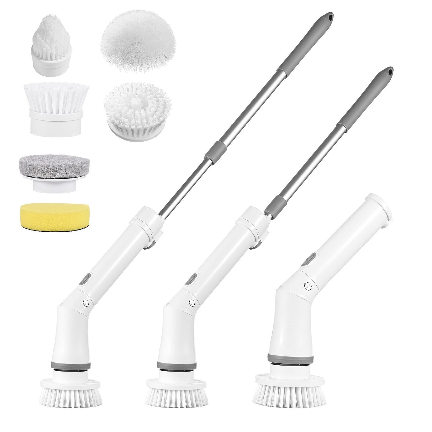 Handheld Cordless Electric Spin Scrubber with 2 Speeds, Extension Rod & 6 Brush Heads for Bathroom, Bathtub, Toilet, Tile, Floor, Window Cleaning