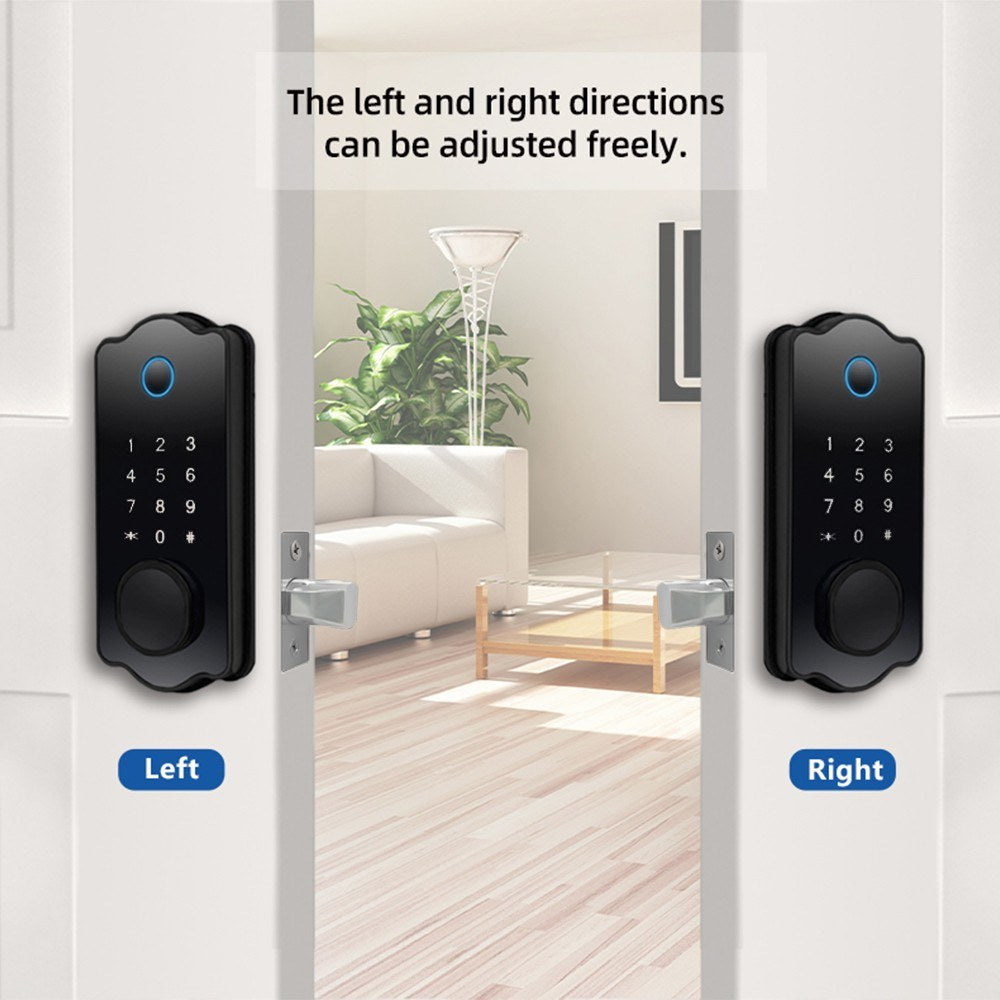 5-in-1 Keyless Smart Door Lock: Waterproof, Auto-Lock, TTlock App, Fingerprint, Code, IC Card Unlock