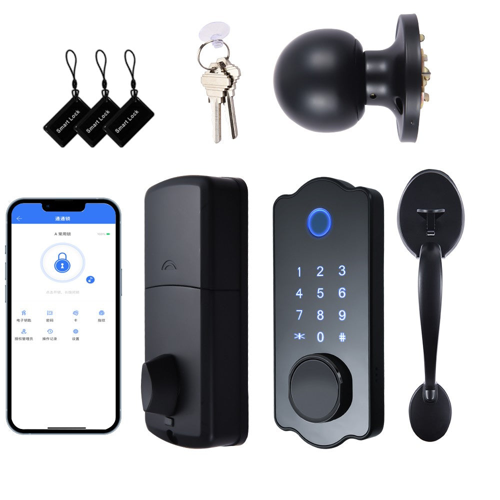 5-in-1 Keyless Smart Door Lock: Waterproof, Auto-Lock, TTlock App, Fingerprint, Code, IC Card Unlock