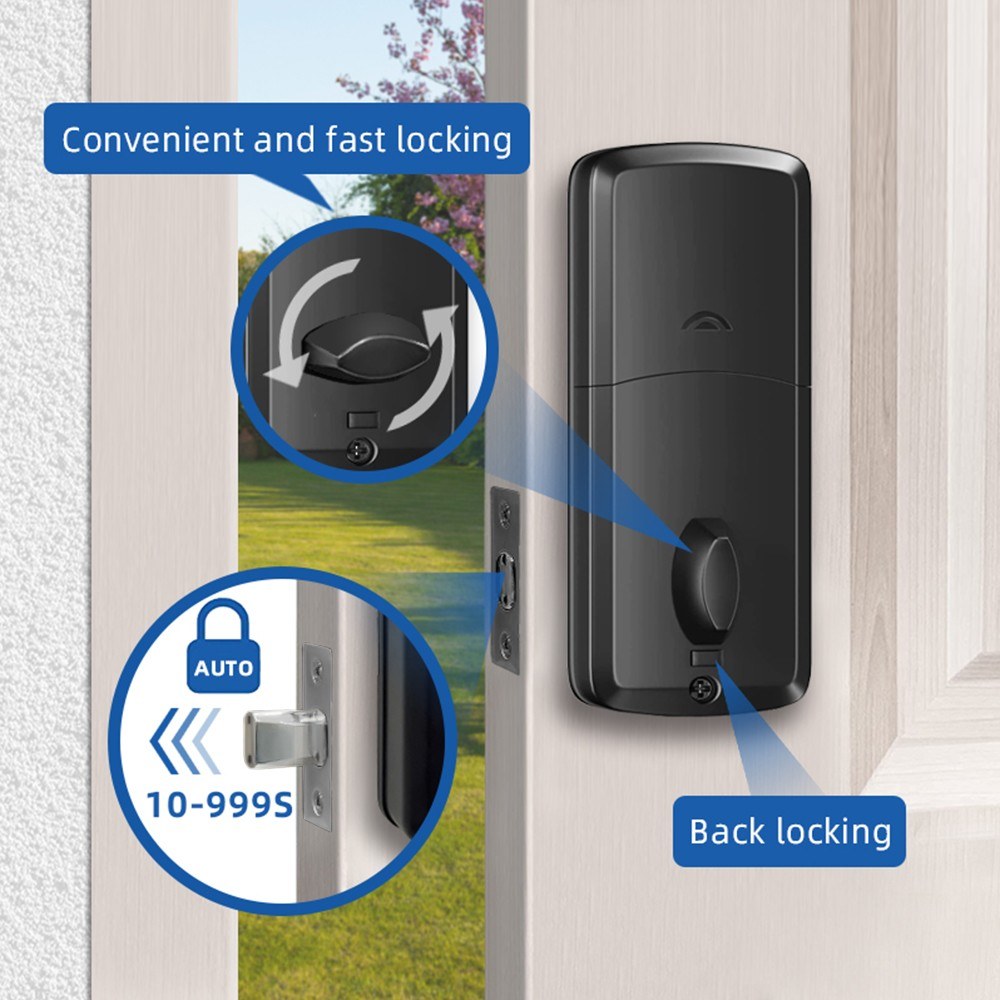 5-in-1 Keyless Smart Door Lock: Waterproof, Auto-Lock, TTlock App, Fingerprint, Code, IC Card Unlock