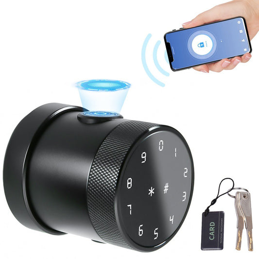 Smart Door Lock 5-in-1 Keyless Entry Biometric Knob with Keypad, BT Tuya App, Fingerprint, IC Card & Mechanical Key for Home, Apartment, Hotel, Office