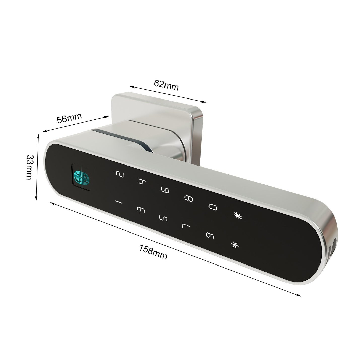 4-in-1 Fingerprint Smart Door Lock with Handle - Keyless Entry via Tuya APP, Key, Passcodes for Front Door, Bedroom, Apartment, Hotel