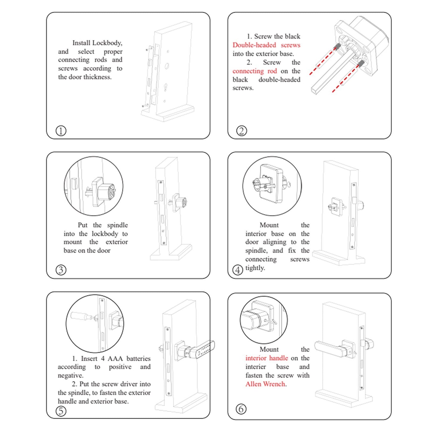 4-in-1 Fingerprint Smart Door Lock with Handle - Keyless Entry via Tuya APP, Key, Passcodes for Front Door, Bedroom, Apartment, Hotel
