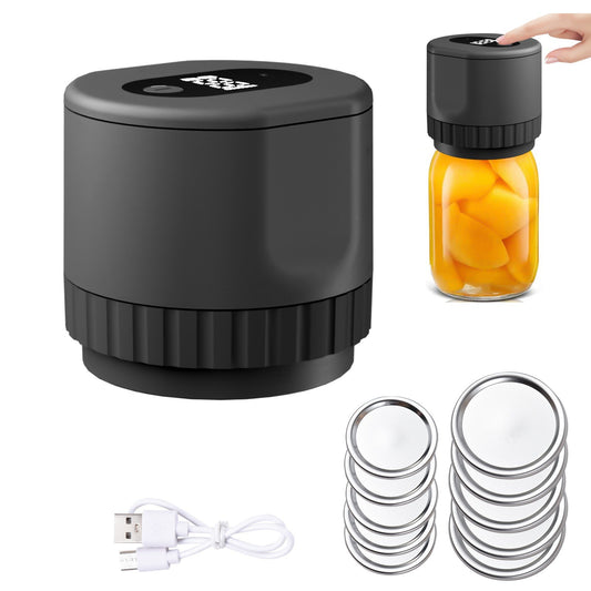Cordless Electric Mason Jar Vacuum Sealer Kit for Food Storage & Fermentation - Includes Wide & Regular-Mouth Lids