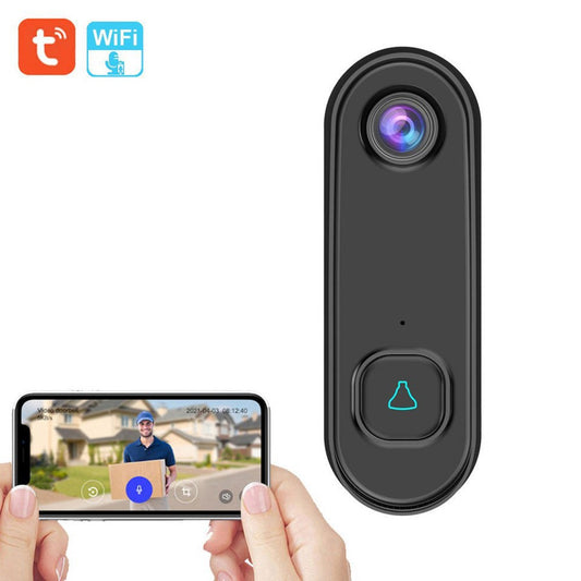 1080P HD Wireless Video Doorbell with Two-Way Audio, PIR Motion Detection, Night Vision, IP55 Weatherproof, 2.4GHz WiFi, Battery Operated, Tuya App Control - Smart Doorbell Camera