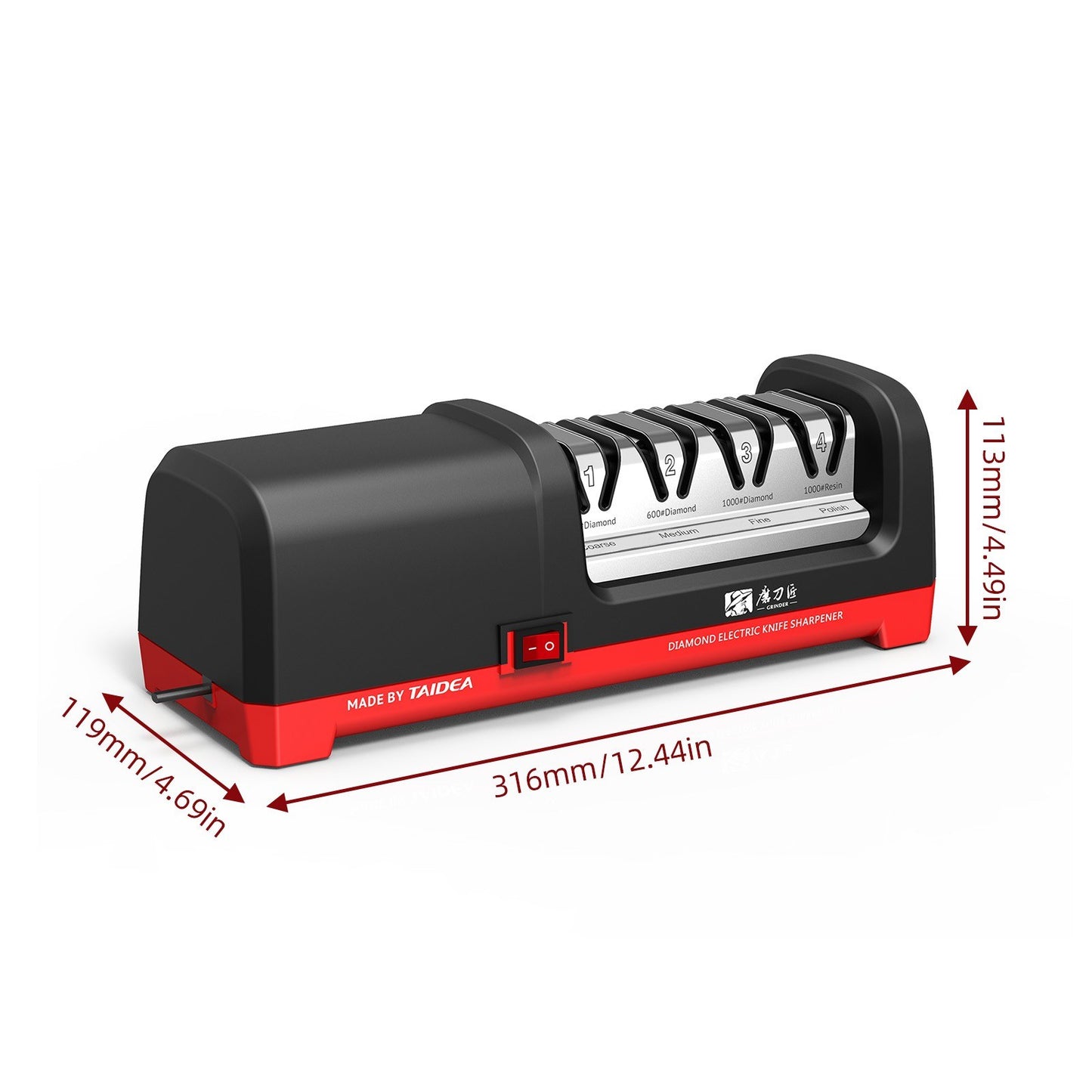 4-Stage Electric Knife Sharpener 20° for Kitchen & Ceramic Knives - TAIDEA TG2102