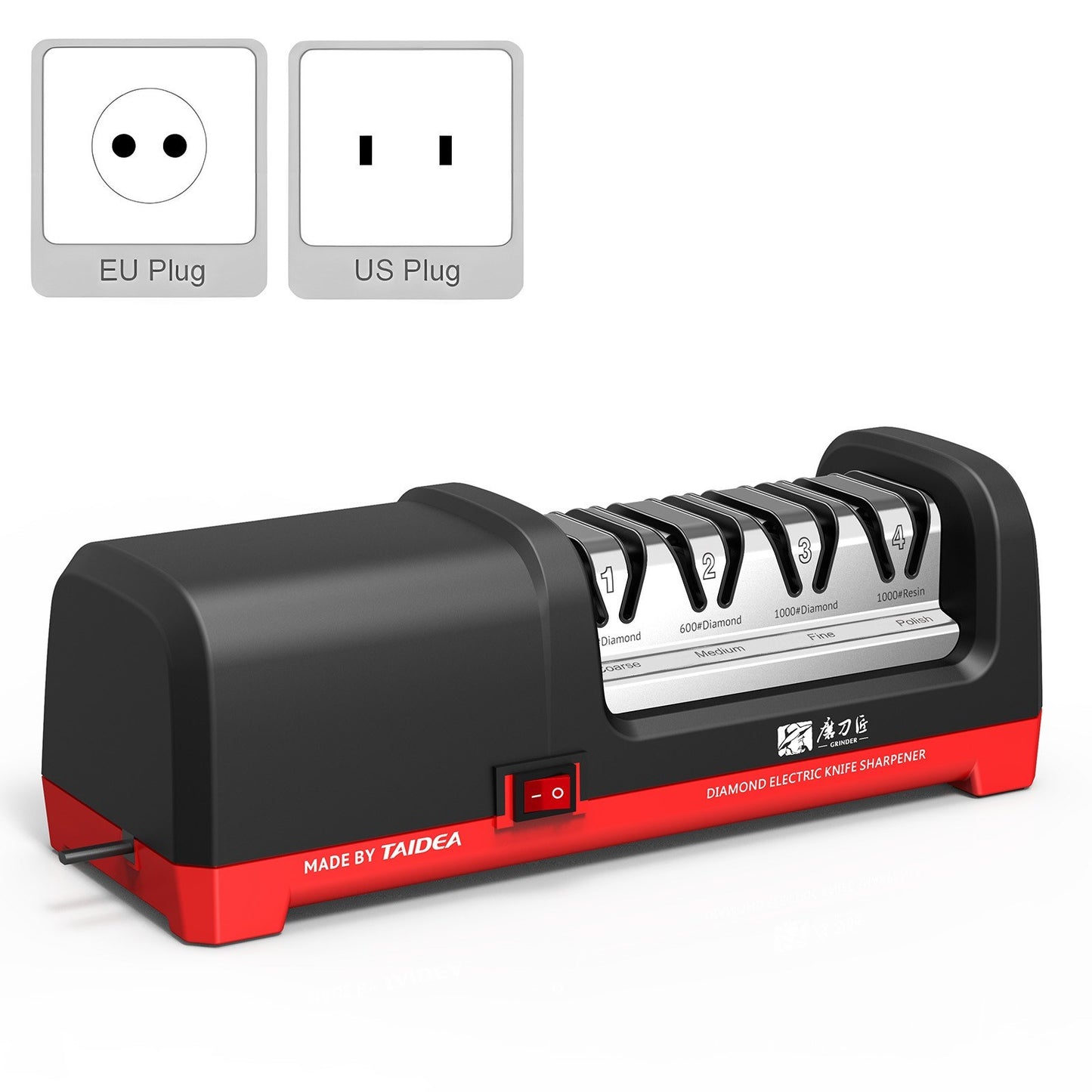 4-Stage Electric Knife Sharpener 20° for Kitchen & Ceramic Knives - TAIDEA TG2102