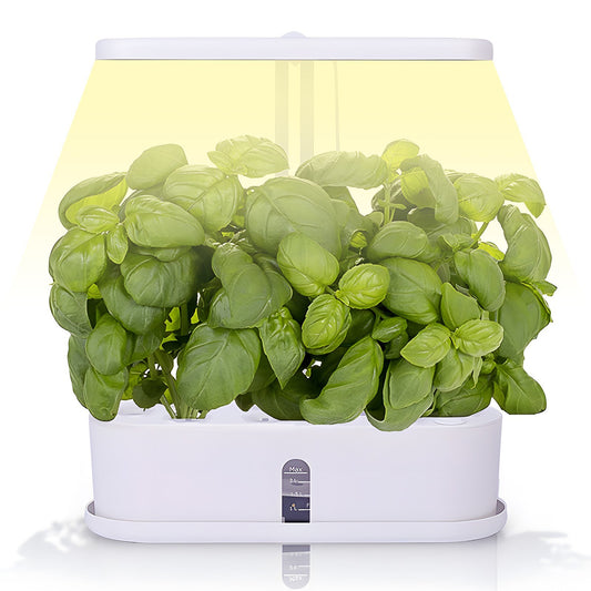 Indoor Hydroponic Garden System with Adjustable LED Grow Light, 10-Pod Kit for Vegetables, Herbs & Flowers, 2.5L Water Tank & Automatic Timer