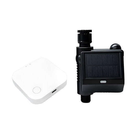 Solar-Powered Wireless WiFi Sprinkler Timer with Zigbee Gateway, Tuya App & Voice Control, Alexa-Compatible Smart Hose Faucet Timer for Garden/Yard