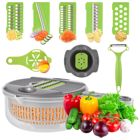 11-in-1 Multifunctional Vegetable Chopper & Slicer with Container