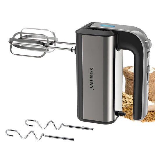 SOKANY 6651 Electric Hand Mixer - 800W, 5 Speeds with Dough Hook for Cookies, Cakes, Eggs, and Dough