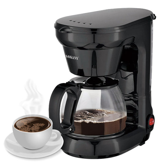 SOKANY CM102 6-Cup Drip Coffee Maker, 650W, 750ml Borosilicate Glass Carafe, Ideal for Home & Office