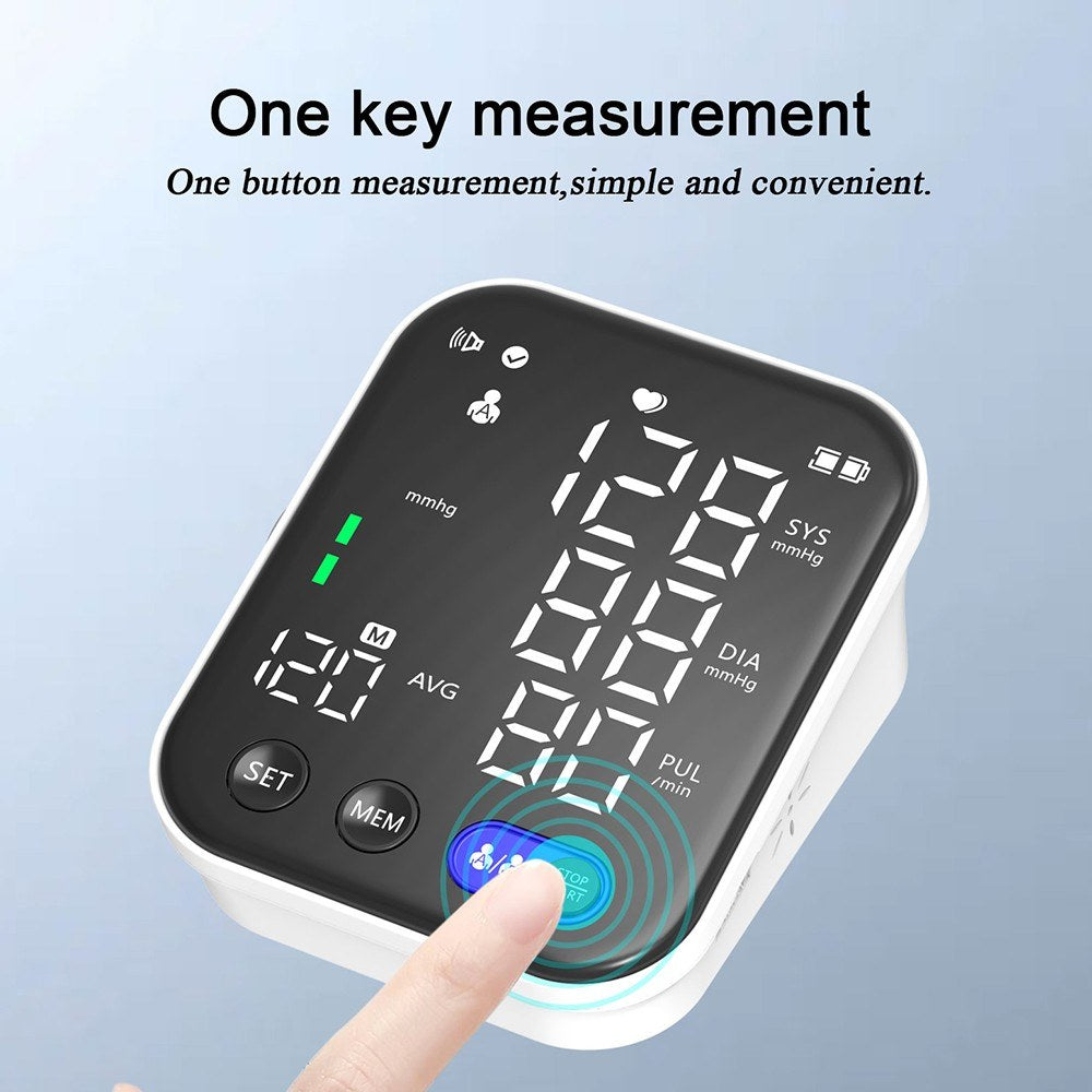 Digital Upper Arm Blood Pressure Monitor with LED Backlit Screen - Automatic BP Machine, 240 Reading Storage for 2 Users