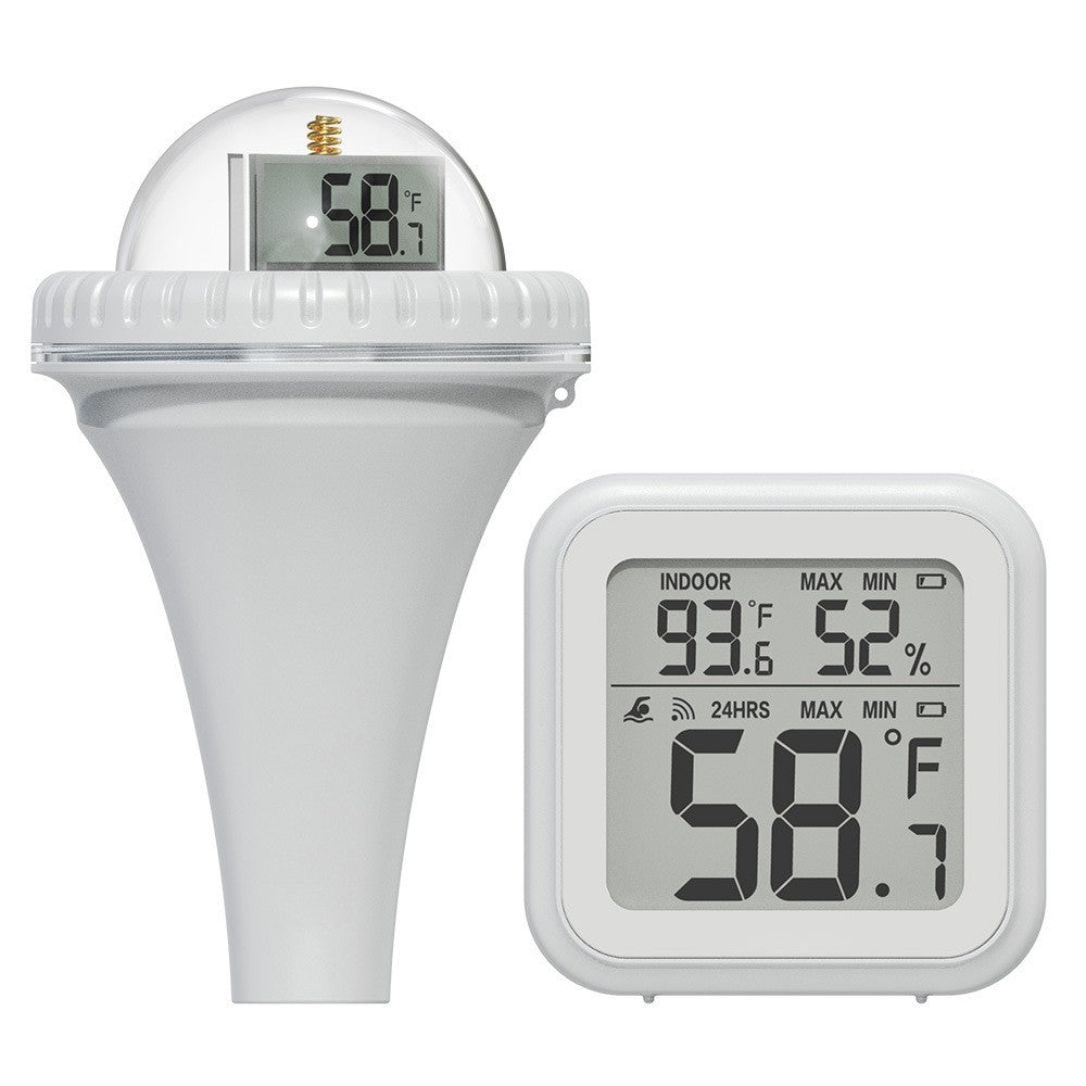 Wireless Floating Digital Thermometer: Easy-Read for Pool, Ice Bath, Hot Tub, Fish Tank - 197ft, 12/24H Mode