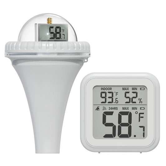 Wireless Floating Digital Thermometer: Easy-Read for Pool, Ice Bath, Hot Tub, Fish Tank - 197ft, 12/24H Mode