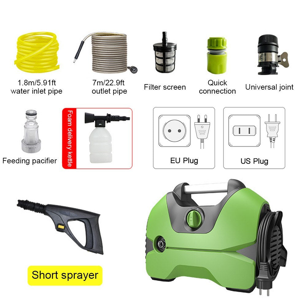 2176PSI 3000W Electric Pressure Washer with 23FT Hose & Foam Kettle for Cars, Driveways, Fences, Patios & Furniture