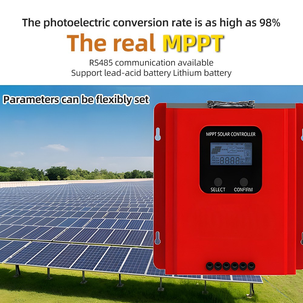 MPPT Solar Charge Controller 60A 12V-48V Auto Recognition with LCD & RS485 for Sealed, Gel, Flooded Batteries