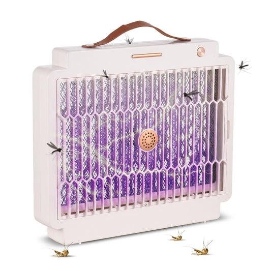 3000V Indoor Electric Mosquito Zapper with Rechargeable Battery and USB, Fly Trap with Handle & Cleaning Brush
