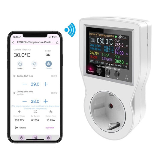 Smart Wi-Fi Thermostat with Backlit LCD, App Control, Auto Temp Regulation, Programmable Timer, Sensor Probe for Home & Reptile Incubators