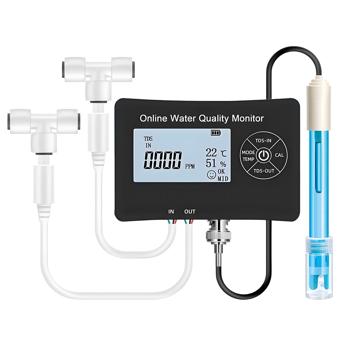 5-in-1 Digital PH Meter for Water - Easy Calibration, EC/TDS/PH/Temperature/Humidity Tester with Sensors & Storage Box for Drinking Water, Pool, Aquarium