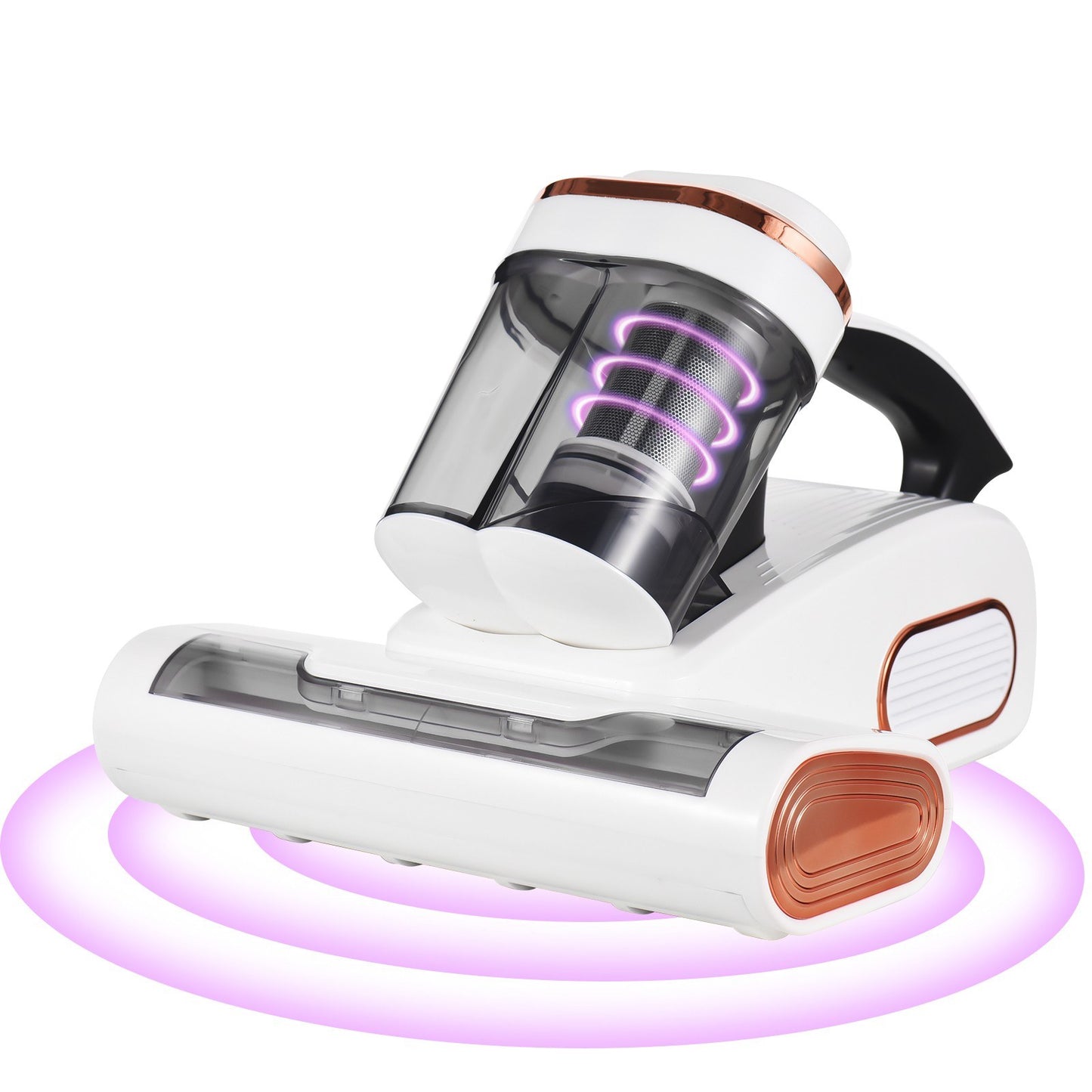 Cordless Bed Vacuum Cleaner, 8.5KPa Suction with HEPA Filter & LED Display, Portable Handheld Deep Cleaner for Mattresses, Sofas, Carpets - Purple Light Dust Mite Remover