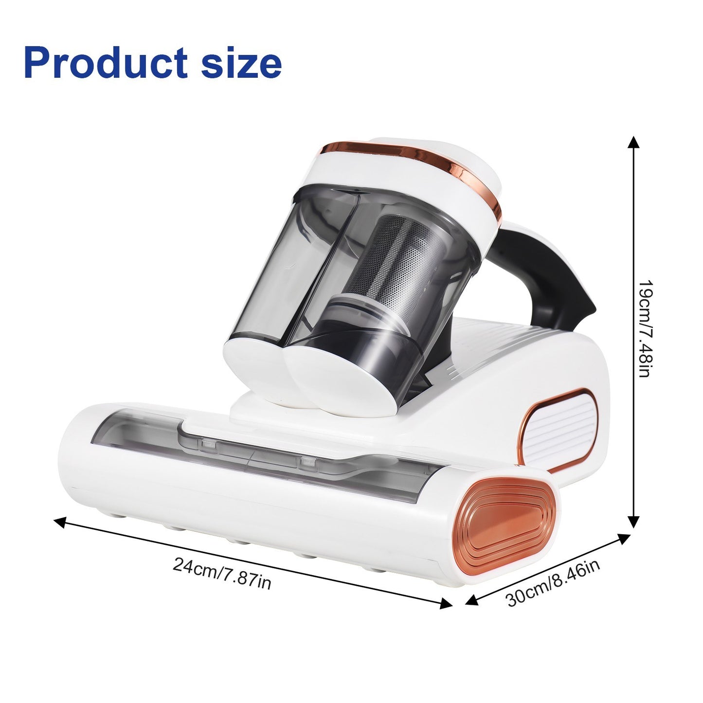 Cordless Bed Vacuum Cleaner, 8.5KPa Suction with HEPA Filter & LED Display, Portable Handheld Deep Cleaner for Mattresses, Sofas, Carpets - Purple Light Dust Mite Remover