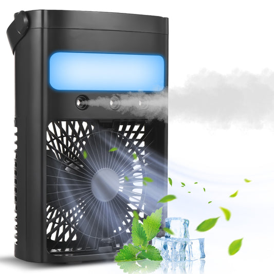 Portable Air Conditioner & 700ml Evaporative Cooler Fan with LED Light, Timer, Speeds, Spray Modes for Room/Office