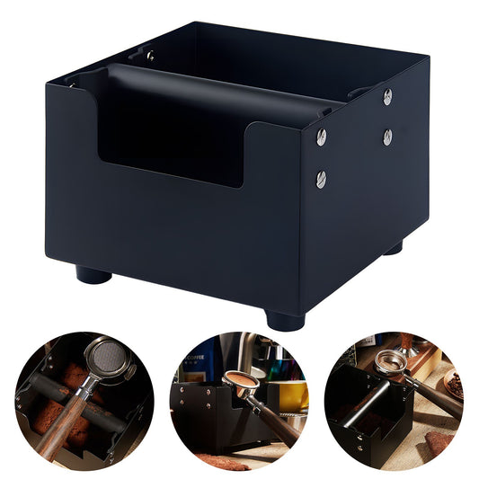 Steel Shock-proof Large Capacity Coffee Knock Box with Removable Silicone Bar and Non-Slip Base