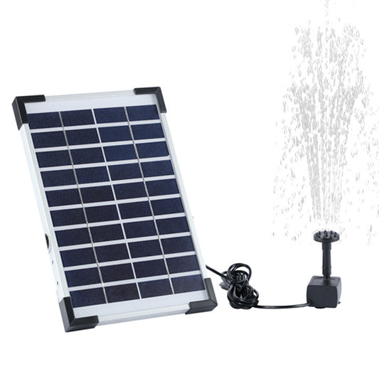 5.5W Solar Panel Water Pump with 6 Nozzle Kit, 380L/H Flow, 10ft Cable for Garden Ponds & Bird Baths