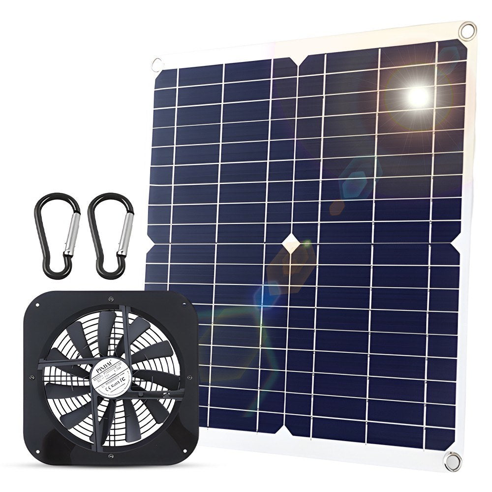 20W Waterproof Solar Vent Fan Kit - High-Speed 10-Inch USB-Powered Exhaust for Chicken Coops, Greenhouses, Sheds, and Pet Houses