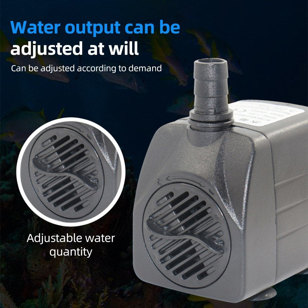 Portable Mini Submersible Water Pump with Colorful Light & Multiple Nozzles, 1000L/H Electric Fountain Pump, Max 4.9ft Lift, Suction Cup Base for Fish Tank, Pond, Aquarium, Pet Drinking