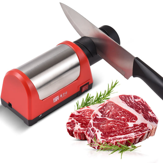 2-Stage Electric Knife Sharpener for Kitchen & Ceramic Knives - 600/1000 Grit with Replaceable Head, Portable & Auto Tool