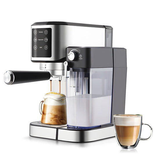 Smart Brew 1350W 20-Bar Mini Coffee Maker with Automatic Milk Frothing