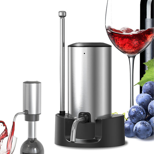 Cordless Electric Wine Aerator: 304 Stainless Steel Decanter with Type-C Charging & Retractable Dispenser