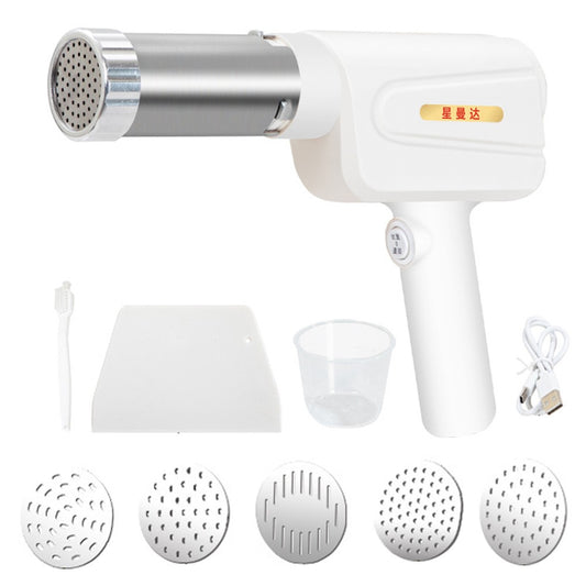 5-in-1 Cordless Electric Pasta Maker - Portable & Safe with Noodle Cutter, Measuring Cup & Cleaning Brush